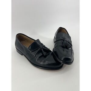 Johnston & Murphy Mens  Size 9M Black Leather Tassel Loafer Dress Shoes